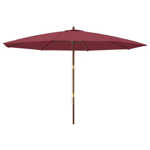 Vrtni suncobran s drvenim stupom bordo 400 x 273 cm - Crvena Cijena