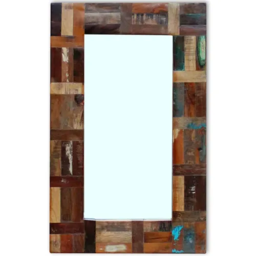 Ogledalo od masivnog obnovljenog drva 80 x 50 cm - 80 x 50 cm 1 Cijena
