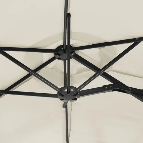 Dvostruki vrtni suncobran pješčano bijeli 316 x 145 cm - Bijela Cijena