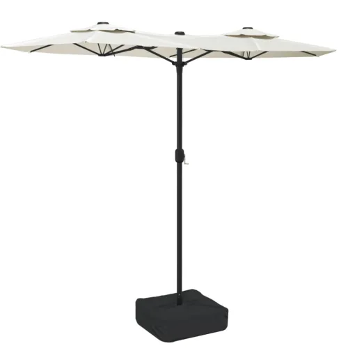 Dvostruki vrtni suncobran pješčano bijeli 316 x 145 cm - Bijela Cijena