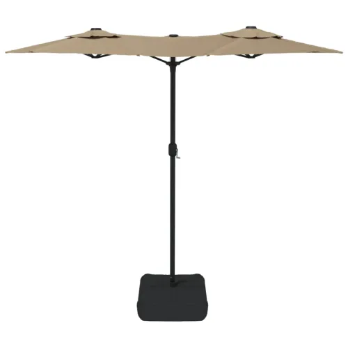 Dvostruki vrtni suncobran smeđesivi 316 x 145 cm - Sivo-smeđa Cijena