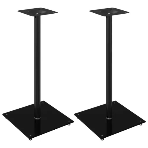 Stalci za zvučnike crni 2 kom kaljeno staklo dizajn s 1 stupom - Crna 40 x 40 x 86 cm Crna 40 x 40 x 86 cm Cijena