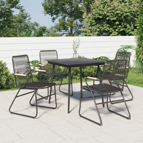 Vrtne stolice 4 kom crne 58 x 59 x 85,5 cm od PVC ratana Cijena