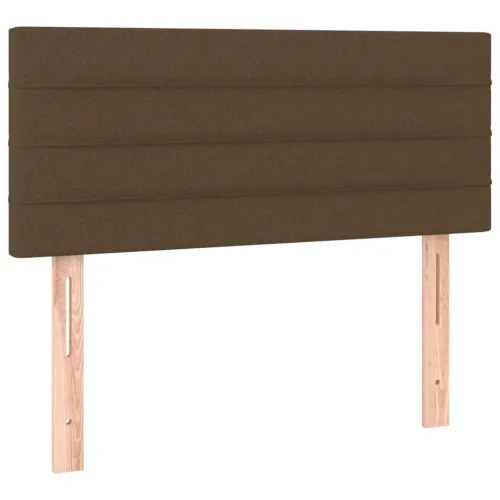 Krevet box spring s madracem LED tamnosmeđi 100x200 cm tkanina - Tamno smeđa 100 x 200 cm vodoravne pruge Cijena
