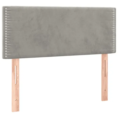 Box spring krevet s madracem svjetlosivi 100x200 cm baršunasti - Svjetlosiva 100 x 200 cm Obično s čavlima Cijena