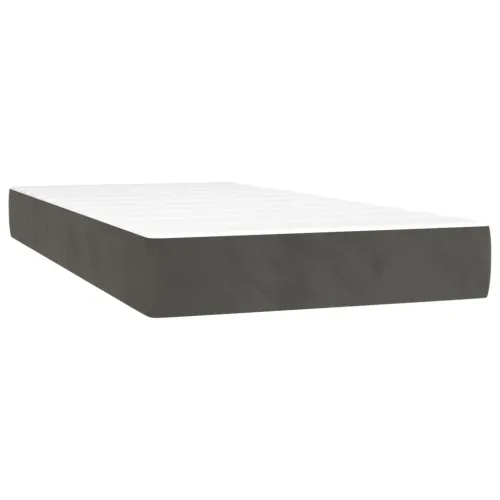 Box spring krevet s madracem tamnosivi 100x200 cm baršunasti - Tamno siva 100 x 200 cm Obično s čavlima Cijena