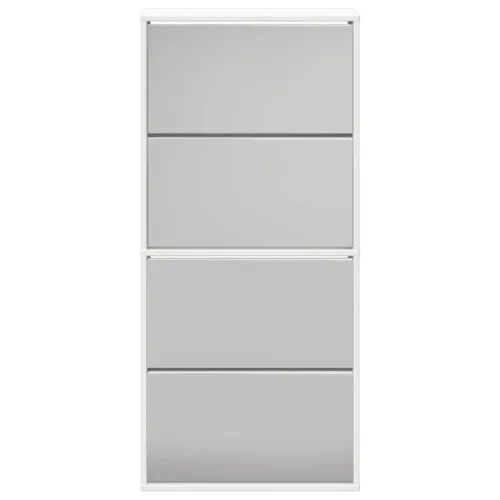 Ormarić za cipele s 4 razine i ogledalom 63x17x134 cm bijeli - Bijela 1 1 1 Cijena