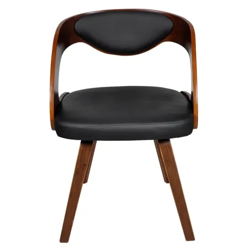 Blagovaonske stolice od drva i umjetne kože 4 kom smeđe - Black and dark brown 4 Cijena