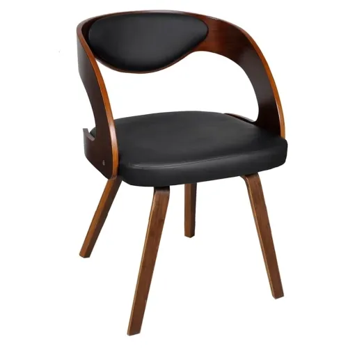 Blagovaonske stolice od drva i umjetne kože 4 kom smeđe - Black and dark brown 4 Cijena