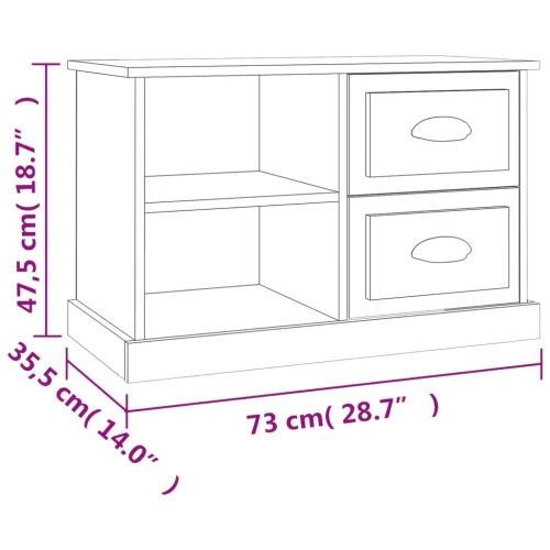 TV ormarić bijeli 73 x 35,5 x 47,5 cm od konstruiranog drva - Bijela 1 73 cm Cijena