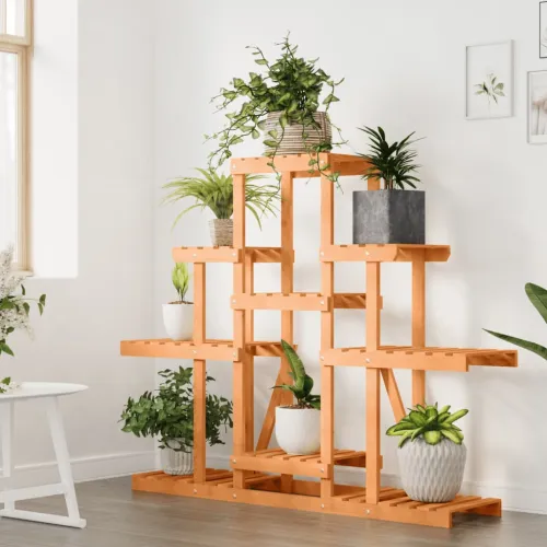 Stalak za cvijeće 110 x 25 x 96 cm od masivne jelovine - Svjetlosmeđa 110 x 25 x 96 cm Cijena