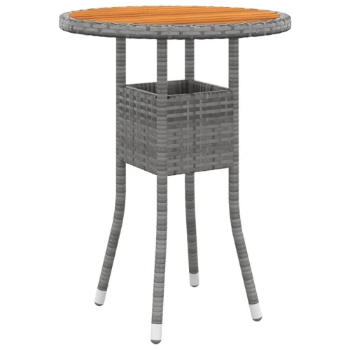 3-dijelni vrtni bistro set od poliratana sivi - Siva i smeđa Ø 60 cm table 2 Cijena
