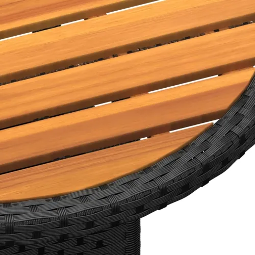 3-dijelni vrtni bistro set od poliratana crni - Crna i smeđa Ø 60 cm table 2 Cijena