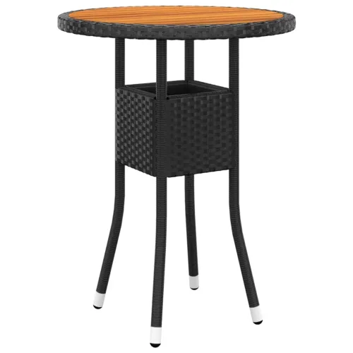 3-dijelni vrtni bistro set od poliratana crni - Crna i smeđa Ø 60 cm table 2 Cijena