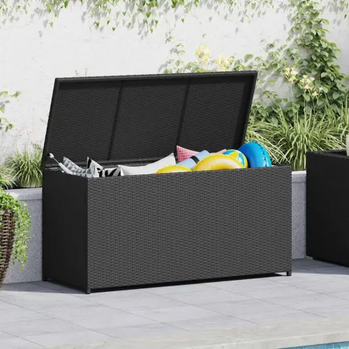 Vrtna kutija za pohranu crna 120 x 50 x 60 cm od poliratana - Crna Cijena