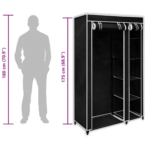 Sklopivi Ormar Crni 110 x 45 x 175 cm  - Crna 1 1 Cijena