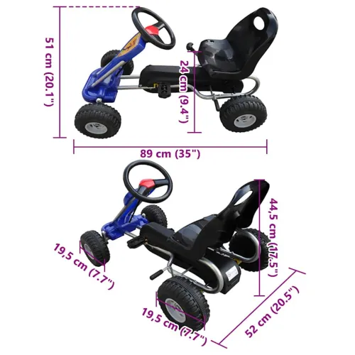Go Kart Auto s Pedalama Plavi - Plava Cijena