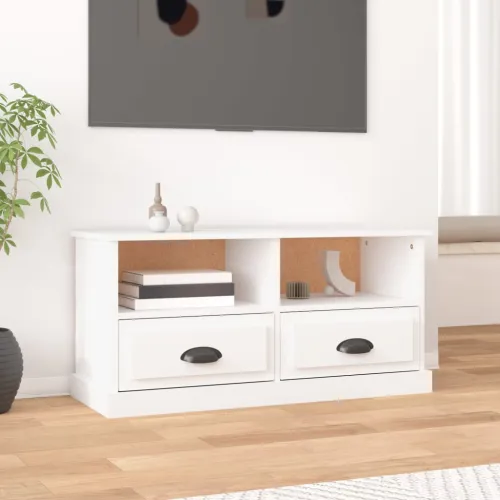 TV ormarić bijeli 93 x 35,5 x 45 cm od konstruiranog drva - Bijela 1 Cijena