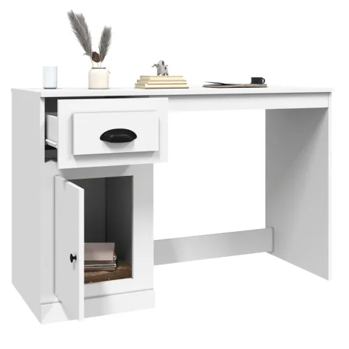 Radni stol s ladicom bijeli 115 x 50 x 75 cm konstruirano drvo - Bijela Bijela Cijena