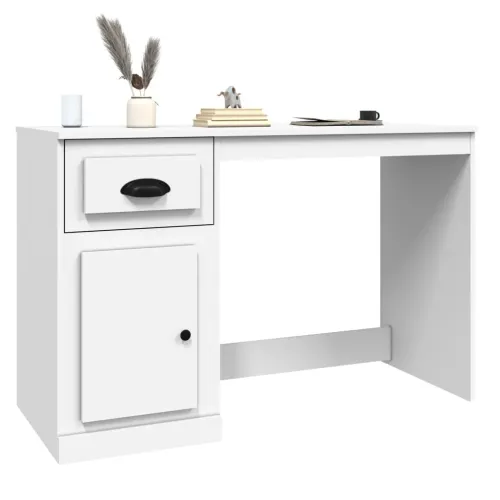 Radni stol s ladicom bijeli 115 x 50 x 75 cm konstruirano drvo - Bijela Bijela Cijena