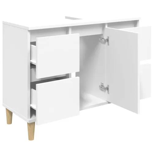Ormarić za Lavabo - Umivaonik bijeli 80 x 33 x 60 cm konstruirano drvo - Bijela Cijena