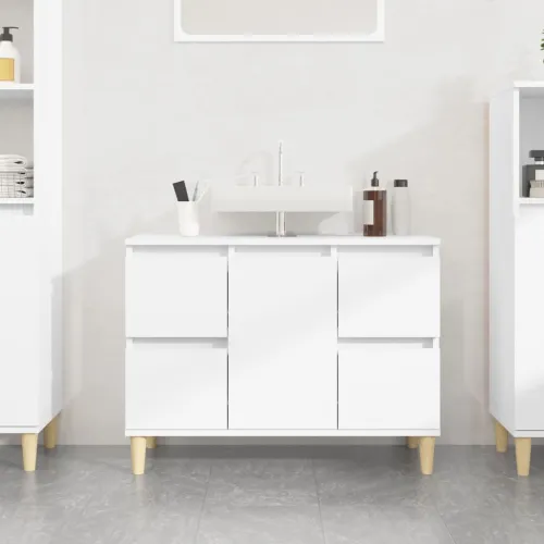 Ormarić za Lavabo - Umivaonik bijeli 80 x 33 x 60 cm konstruirano drvo - Bijela 1 Cijena