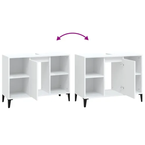 Ormarić za Lavabo - Umivaonik bijeli 80 x 33 x 60 cm konstruirano drvo - Bijela Cijena
