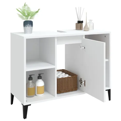 Ormarić za Lavabo - Umivaonik bijeli 80 x 33 x 60 cm konstruirano drvo - Bijela Cijena