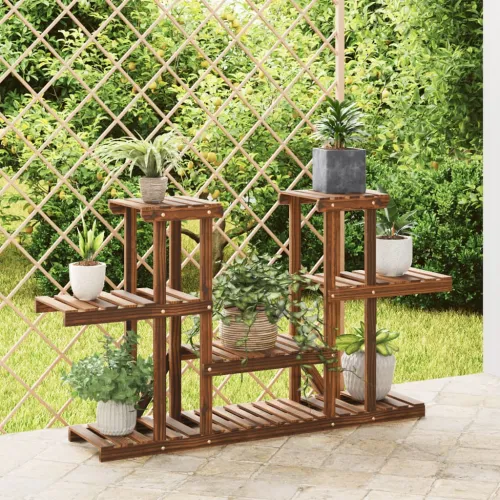 Stalak za cvijeće 110 x 25 x 73 cm od masivne jelovine - Smeđa 110 x 25 x 73 cm Cijena