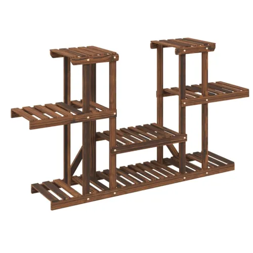 Stalak za cvijeće 110 x 25 x 73 cm od masivne jelovine - Smeđa 110 x 25 x 73 cm Cijena