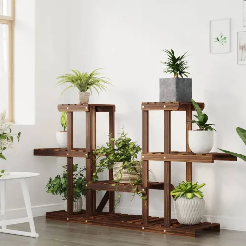 Stalak za cvijeće 110 x 25 x 73 cm od masivne jelovine - Smeđa 110 x 25 x 73 cm Cijena