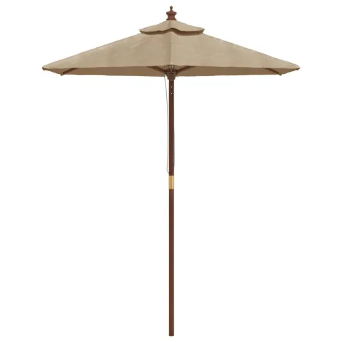 Vrtni suncobran s drvenim stupom smeđesivi 196 x 231 cm - Sivo-smeđa Cijena
