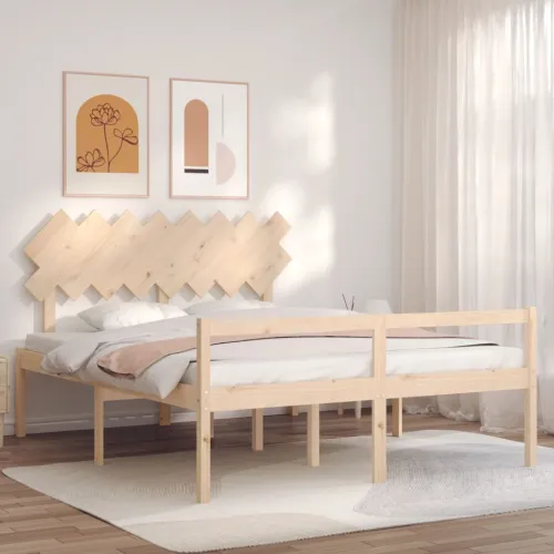 Krevet za starije s uzglavljem 160x200 cm od masivnog drva - Prirodna 160 x 200 cm Cijena