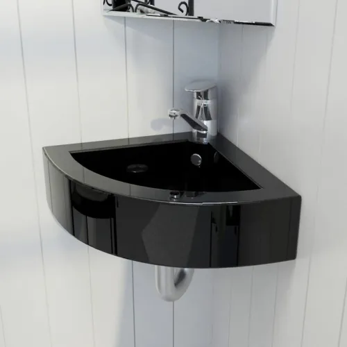 Lavabo - Umivaonik sa zaštitom od prelijevanja 45 x 32 x 12,5 cm crni - Crna Cijena