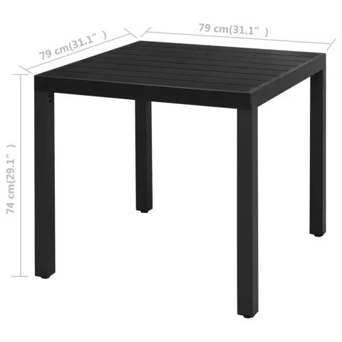 Vrtna garnitura - 3-dijelni vrtni blagovaonski set od PVC ratana crni - Crna Dužina stola 79 cm 2 Cijena