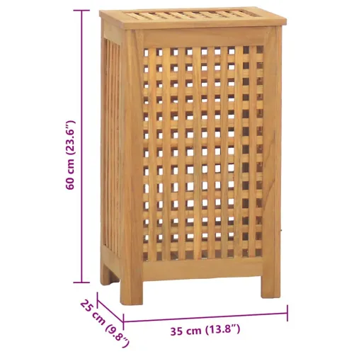 Košarica za rublje Prirodna Čvrsto teak drvo - 35 x 25 x 60 cm bez platnene torbe Cijena
