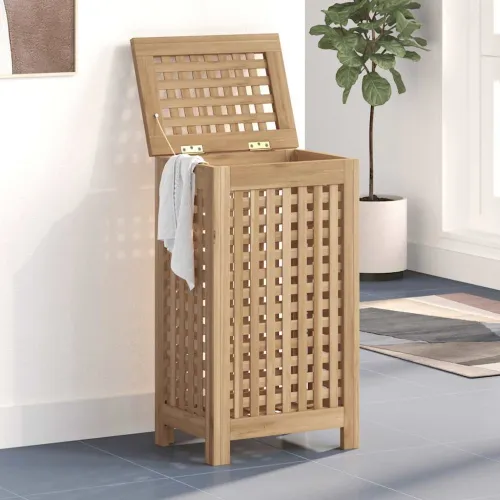 Košarica za rublje Prirodna Čvrsto teak drvo - 35 x 25 x 60 cm bez platnene torbe Cijena