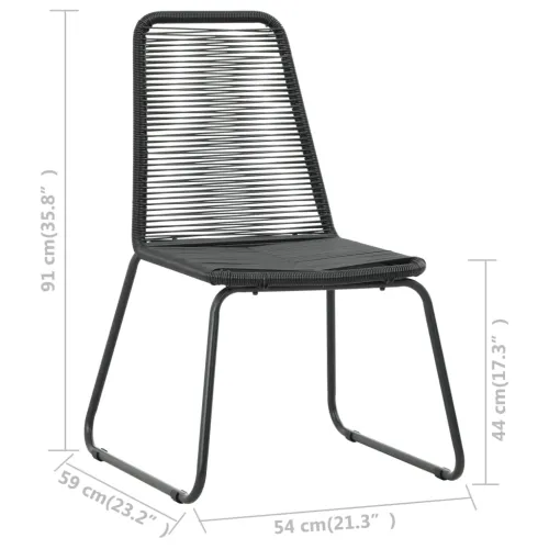 Vrtna garnitura - 5-dijelni vrtni blagovaonski set od PVC ratana crni - Crna Dužina stola 79 cm 4 Cijena