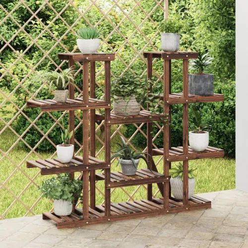Stalak za cvijeće 110 x 25 x 110,5 cm od masivne jelovine - Smeđa 110 x 25 x 110.5 cm Cijena