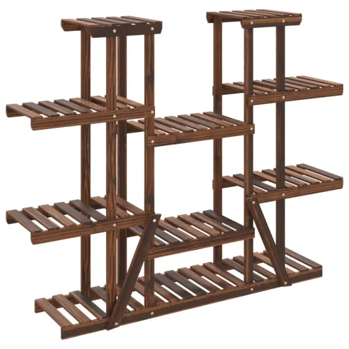 Stalak za cvijeće 110 x 25 x 110,5 cm od masivne jelovine - Smeđa 110 x 25 x 110.5 cm Cijena