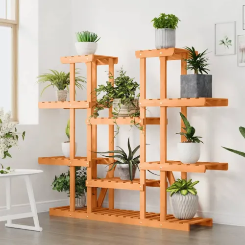 Stalak za cvijeće 110 x 25 x 110,5 cm od masivne jelovine - Svjetlosmeđa 110 x 25 x 110.5 cm Cijena