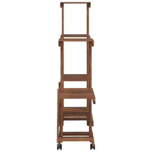 Stalak za cvijeće s kotačima 95x25x101 cm od masivne jelovine - Smeđa 95 x 25 x 101 cm Cijena