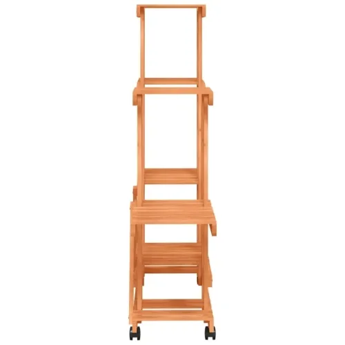 Stalak za cvijeće s kotačima 95x25x101 cm od masivne jelovine - Svjetlosmeđa 95 x 25 x 101 cm Cijena