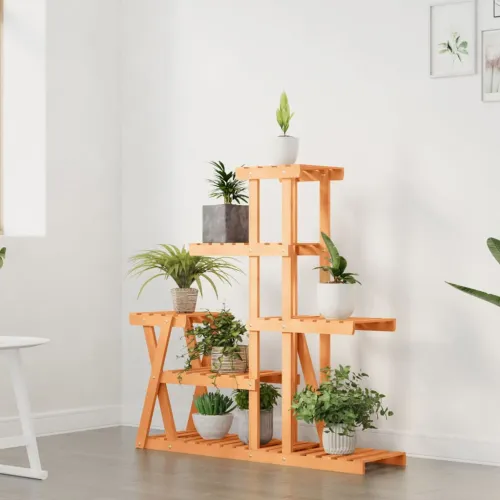 Stalak za cvijeće 95 x 25 x 96 cm od masivne jelovine - Svjetlosmeđa 25 x 95 x 96 cm Cijena