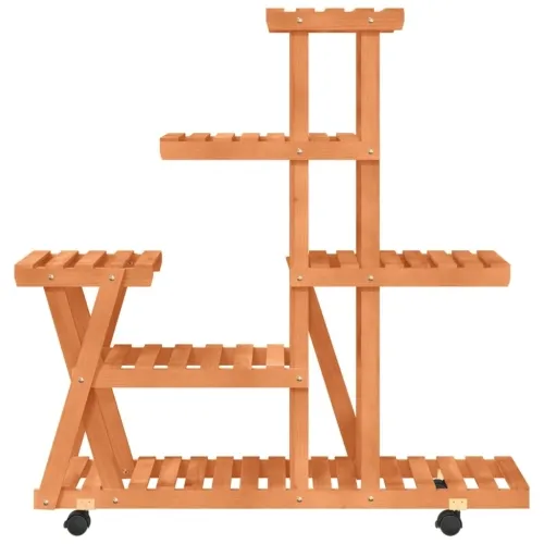 Stalak za cvijeće s kotačima 95x25x101 cm od masivne jelovine - Svjetlosmeđa 25 x 95 x 101 cm Cijena