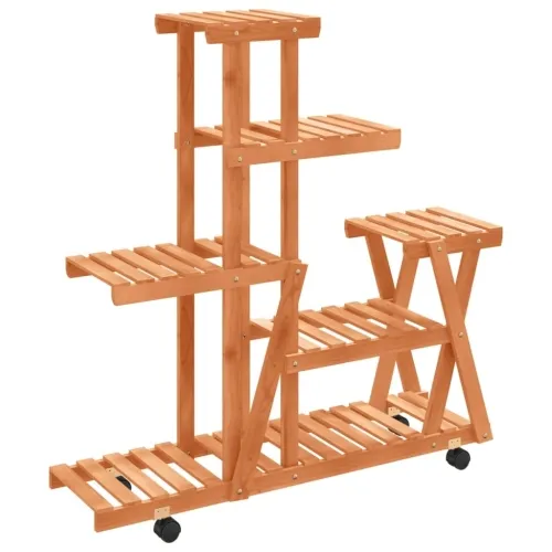 Stalak za cvijeće s kotačima 95x25x101 cm od masivne jelovine - Svjetlosmeđa 25 x 95 x 101 cm Cijena