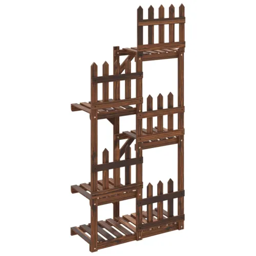 Stalak za cvijeće 60 x 25 x 130 cm od masivne jelovine - Smeđa 60 x 25 x 130 cm Cijena
