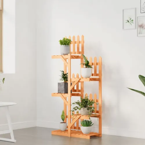 Stalak za cvijeće 60 x 25 x 130 cm od masivne jelovine - Svjetlosmeđa 60 x 25 x 130 cm Cijena