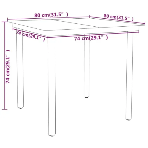 Vrtna garnitura - 3-dijelni vrtni blagovaonski set sivi - Siva Dužina stola 80 cm 2 Cijena
