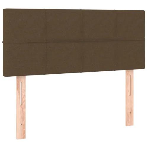 Boxspring - Krevet s oprugama i madracem tamnosmeđi 90 x 190 cm od tkanine - Tamno smeđa 90 x 190 cm Blok s kvadratima Tamno sme Cijena